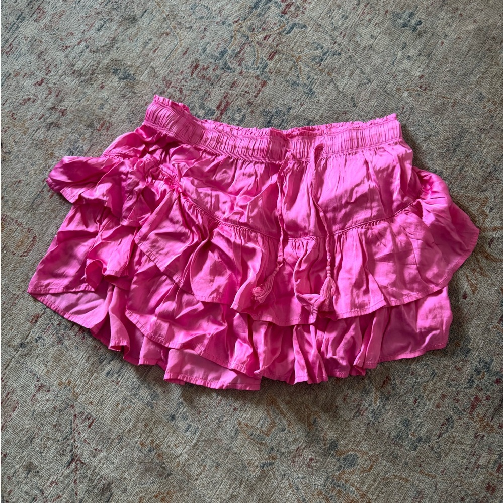 Pink Ruffled Mini Skirt (Aerie)